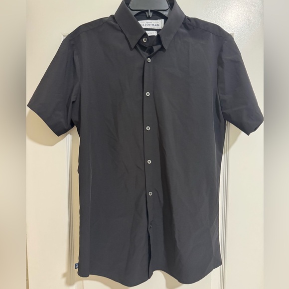 Mizzen+Main Black short sleeve Button Down Shirt - Picture 1 of 5